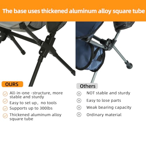 ROCK CLOUD Portable Camping Chair Ultralight Folding Camp Chairs Outdoor for Camp Hiking Backpacking Lawn Beach Sports