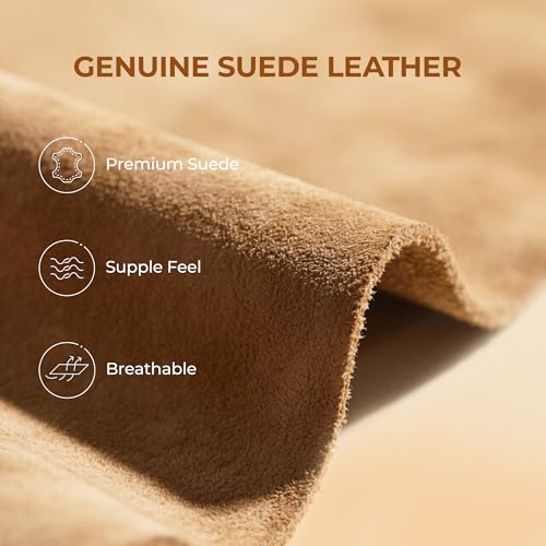 DREAM PAIRS Women's Fuzzy Cozy Slippers Genuine Suede Indoor Outdoor Fluffy Home Comfy Winter Slip On Cute Warm Memory Foa...