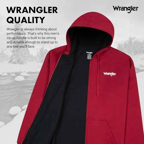 Wrangler Hoodies for Men Big and Tall - Thermal Lined Zip Up Sweatshirt