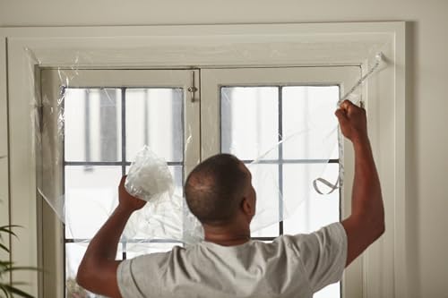 Duck Brand Winter Window Insulation Kit – Window Seal Rolled Shrink Film Covers Up to 15 3’ x 5’ Windows – Window Tape Inc...