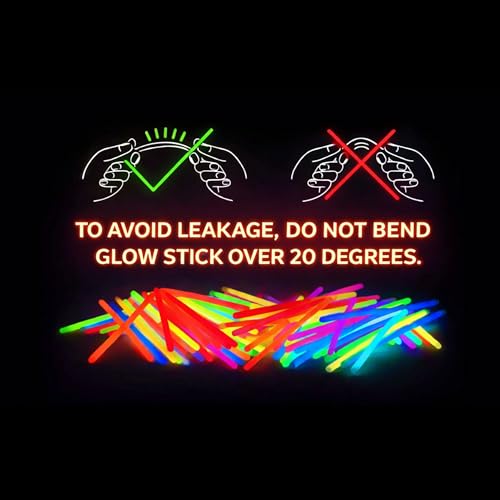 PartySticks Glow Sticks Party Supplies 100pk - 8 Inch Glow in the Dark Light Up Sticks Party Favors, Glow Party Decoration...