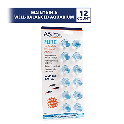 Aqueon Aqaurium Pure Live Bacteria and Enzymes Water Supplement, 10 Gallon 12 Pack