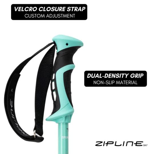 Zipline Blurr 16.0 Graphite Composite Downhill Ski Poles - Lightweight, Durable, Freeride All-Mountain, Ergonomic Grip, Id...