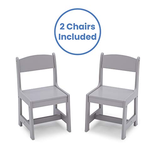 Delta Children MySize Kids Wood Table and Chair Set (2 Chairs Included) - Ideal for Arts & Crafts, Snack Time & More - Gre...