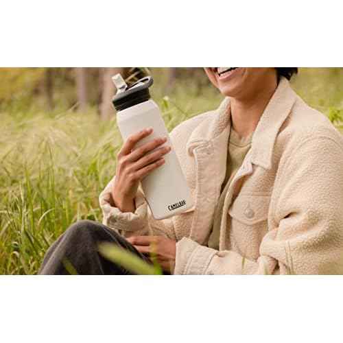 CamelBak eddy+ Water Bottle with Straw 32oz - Insulated Stainless Steel, Wild Strawberry