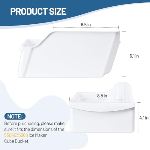 240385201 Ice Cube Container Storage Freezer Bucket Compatible with Frigidaire Kenmore Crosley Refrigerators Parts, Storag...
