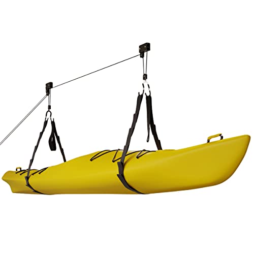 RAD Sportz Kayak Storage Hoists - Overhead Pulley Hoist Systems with 125lb Capacity Each for Canoes, Bikes, Ladders, and More