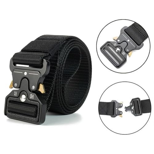 Multi-Function Heavy Duty Combat Belt - Adjustable Nylon Webbing Tactical Belt for Outdoor Sports, Hiking & Work - Durable...