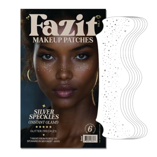 Fazit Makeup Patches - Silver Speckles - Glow Up Make-Up Patches - Cute Glitter Makeup Accessories for Women - Cosmetic Gl...