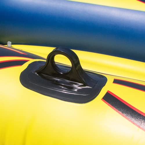 SOLSTICE Inflatable Boat Rafts 2 Person for Adults & Kids Comes W/ Oars Paddles Pump Pole Oar Holders Cushioned Comfortabl...
