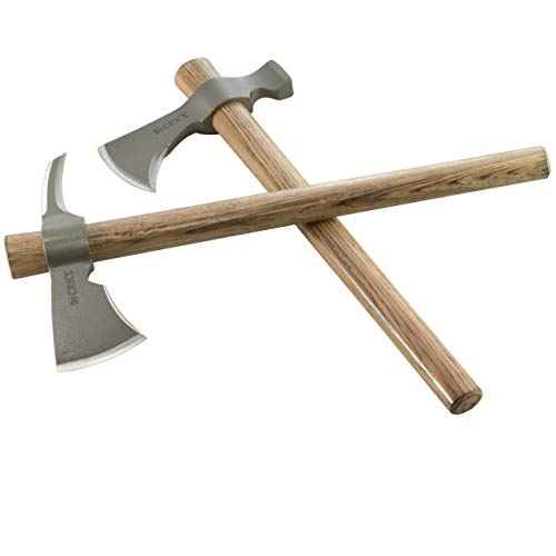 CRKT Woods Chogan T-Hawk Outdoor Survival Tomahawk: 1055 Carbon Steel Plain Edge Blade, Tennessee Hickory Handle, 2730
