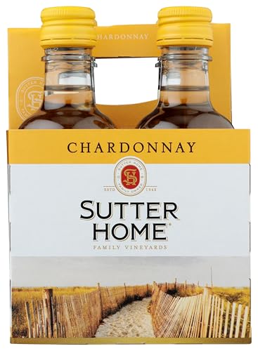 Sutter Home Chardonnay, White Wine, 187 mL Bottles, 4 pack