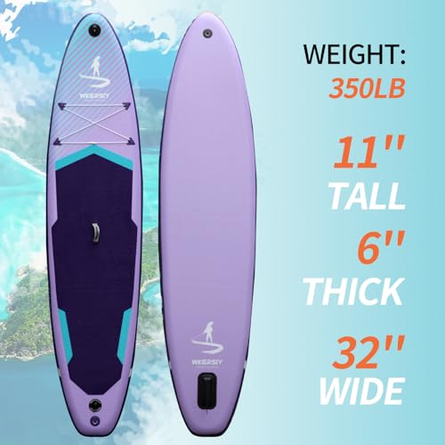11”32“6 Premium Inflatable Stand Up Paddle Boards with Durable SUP Paddle Board Accessories Wide Stable Design Includes Ba...