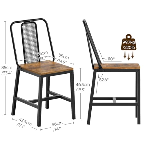 YATINEY Dining Chairs Set of 4, Wooden Kitchen Chairs, Farmhouse Dining Chairs with Back Support, for Living Room, Kitche...