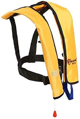 Top Safety Adult Life Jacket with Whistle - Manual Version Inflatable Lifejacket Life Vest Preserver PFD for Boating Fishi...