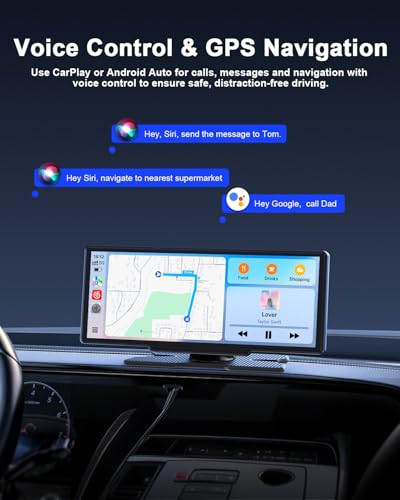 Avylet 8.1'' Wireless Apple Carplay Screen for Car, Android Auto with Backup Camera, Portable Car Stereo Touchscreen with ...
