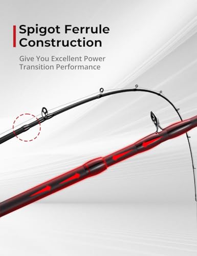 Piscifun Torrent Fishing Rod, IM6 Carbon Baitcaster Rod & Spinning Rod, High Sensitive Lightweight Casting Rod & Spinning ...
