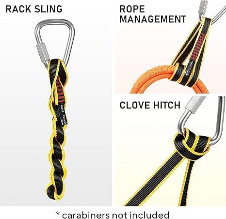 KINGTLE Nylon Climbing Sling 22kN CE1019/EN566 UIAA Certified,Rock Climbing Webbing Straps for Mountaineering