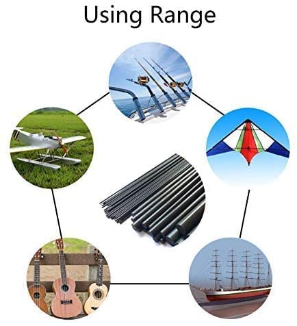 Fielect 1mm Carbon Fiber Rod for RC Airplane Matte Pole Length 400mm 15.7 inch 10pcs