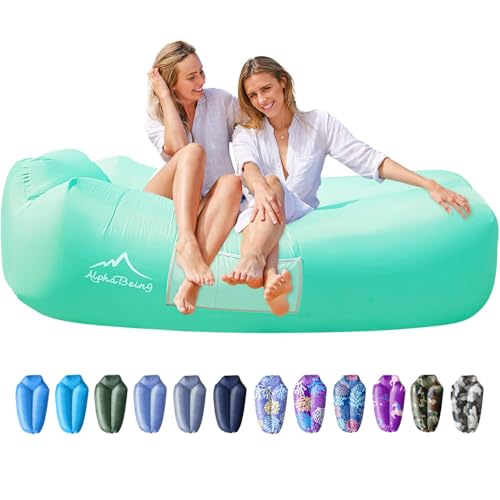 AlphaBeing Inflatable Lounger Beach Chair Accessories, Air Sofa Hammock Inflatable Couch for Camping Backyard Lakeside wit...