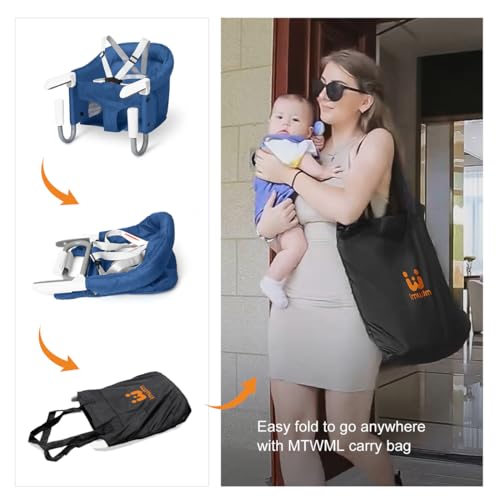 MTWML Portable High Chair for Table,Hook On High Chair That Attaches to Table,Space Saver Clip On Counter Seat for Baby,Ea...