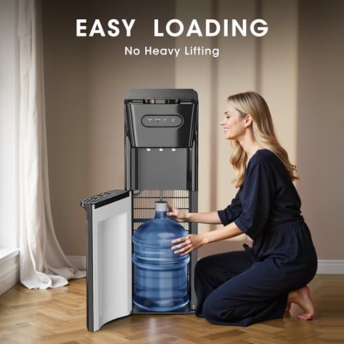 Tehanld Bottom Loading Water Cooler Dispenser for 3 or 5 Gallon Bottles - Water Dispenser with Hot, Room & Cold Spouts, LE...
