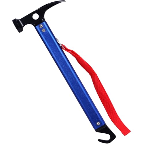 REDCAMP 3-in-1 Aluminum Tent Stake Hammer and Puller Tool, Multi-Functional Heavy Duty Metal Camping Hammer Mallet Ultrali...
