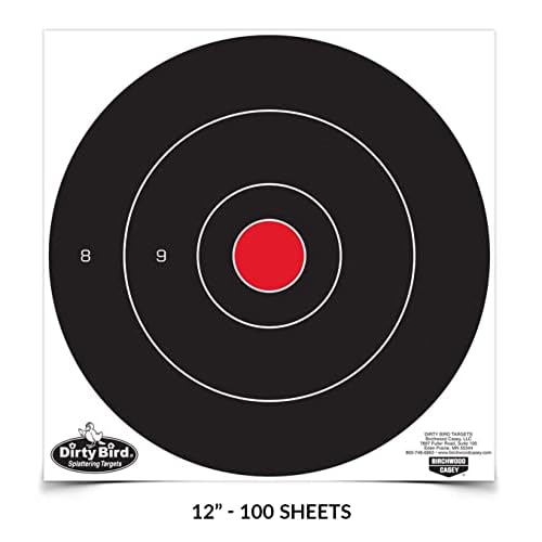 Birchwood Casey Non-Adhesive Dirty Bird Bull's-Eye Large Targets Practice Shooting for Indoor and Outdoor Use