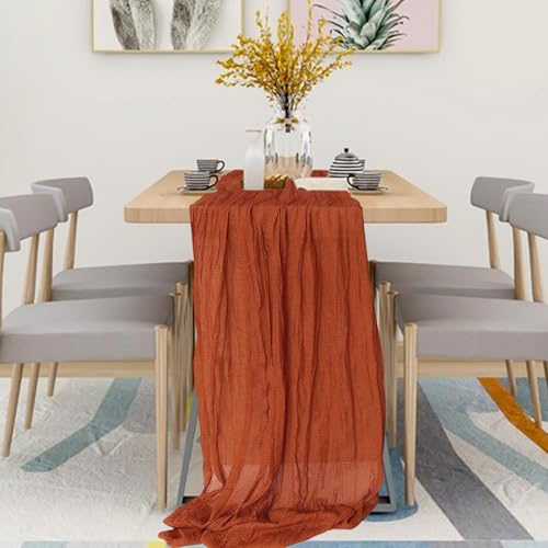 12 Pack Cheesecloth Table Runner, Runner Gauze Boho Wedding Decor Romantic Table Runner for Wedding Birthday Party(35" x 1...