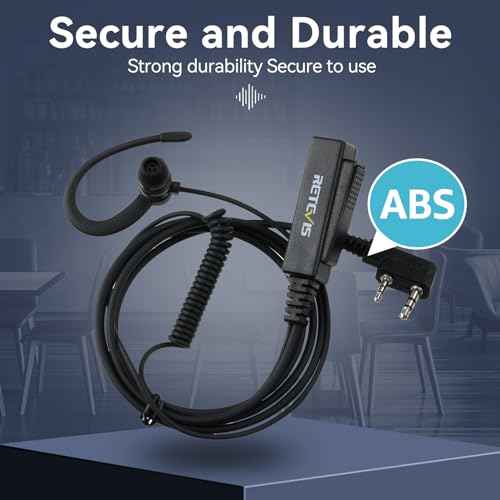 Retevis Walkie Talkie Earpiece with Mic, Kevlar Cable, 150¥Ø HD Speaker, Coiled Cord, for RT22 RT68 RT21 RT68 H-777, Compatible with Baofeng Kenwood Pxton 2 Way Radio, Two Way Radio Earpiece(10 Pack)