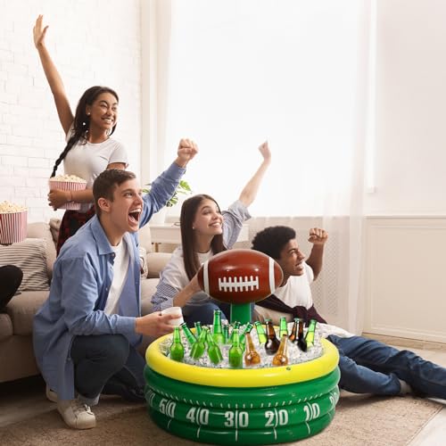 Bencailor Inflatable Cooler Inflatable Football Drink Cooler Toss Game Party Decoration Rugby Basketball Baseball Blow up ...