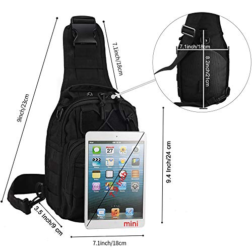 Novemkada Tactical Shoulder Bag,1000D Outdoor Military Sling Daypack Backpack