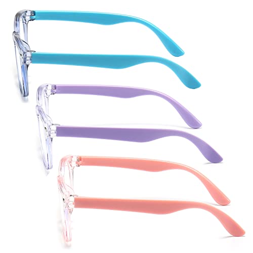 FANNYGO 3 Pack kids Blue Light Blocking Glasses for girls boys Computer Blue Light Blocking Glasses For Age 3-9 (Light blu...