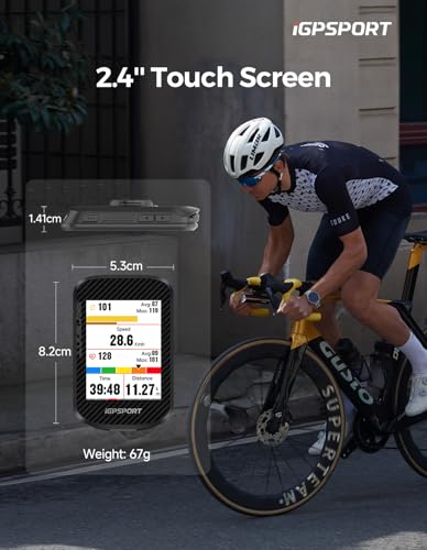 iGPSPORT BSC300T Wireless Bike Computer GPS, Touchscreen Offline MAP Navigation Off Course Warning Compatible with Insta 3...