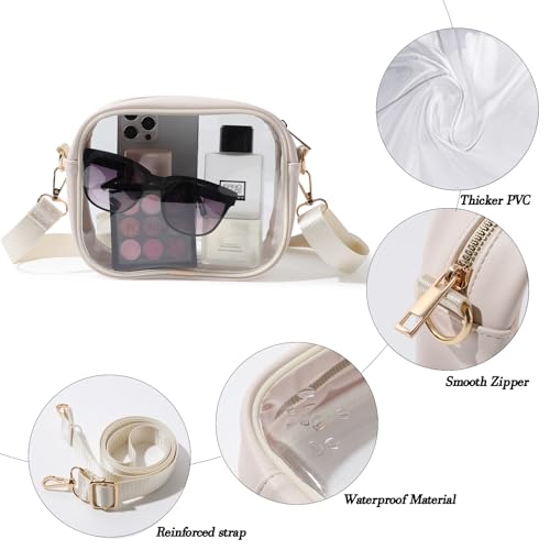 TOBVZOO Clear Bag Stadium Approved, Crossbody Transparent Bag for Concerts Sports Events, Purses for Men & Women
