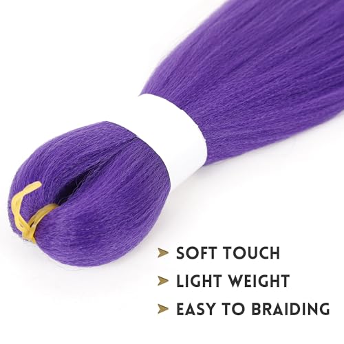 Arcpor Long Purple Braiding Hair Pre Stretched Synthetic Braiding hair Extensions for Braids, Purple Hair Extensions for S...