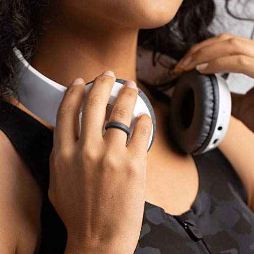 Enso Rings Bevel Thin Silicone Wedding Ring ? Hypoallergenic Unisex Stackable Wedding Band ? Comfortable Minimalist Band ? 5.08mm Wide, 2.16mm Thick