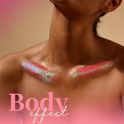 Teenitor Face Glitter, Pink Body Glitter Gel, Holographic Glitter for Face and Body, Hair, Gel Glitter Makeup for Festival...