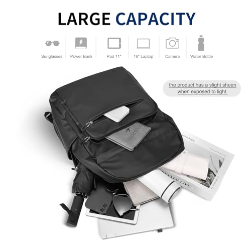 SUIKIHUM Black Backpack for Men, Laptop Backpack for Work, Anti-Theft Travel Carry On, 16 Inch Computer Bag, Water Resista...
