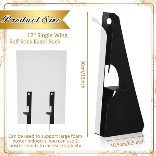 Marspark 12 Pack Poster Stand Self Stick Easel Back Poster Board Stand Convenient Peel and Stick Self Adhesive Easels Disp...