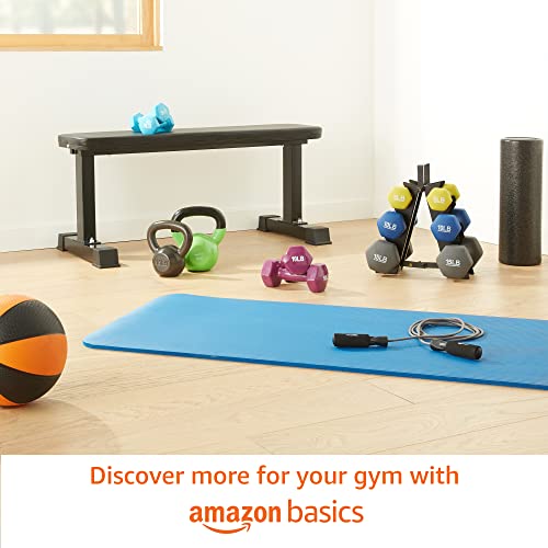 Amazon Basics Vinyl Coated Dumbbell Hand Weights, 8 Pounds, Pair, Red