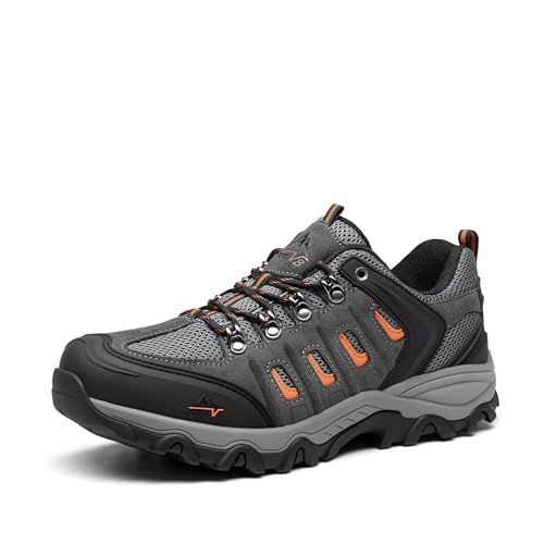 NORTIV 8 Men's Waterproof Hiking Shoes Leather Low-Top Hiking Shoes for Outdoor Trailing Trekking Camping Walking Quest