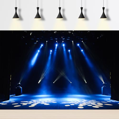 Free Stage Concert Backdrop Night Show Entertainment Discos Party Club Photography Background Blue Spotlight Lights Backdr...