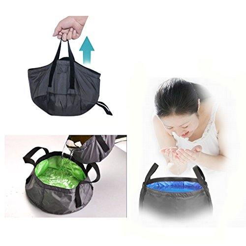 TRENDBOX Foldable Wash Basin Sink Water Bag Portable Mini 8.5L for Footbath Camping Hiking Outdoor Durable Design