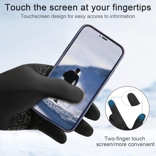 Touchscreen Thermal Running Gloves for Men Women Outdoor Sports Non Slip Cold Weather Gloves for Jogging Hiking Biking Use