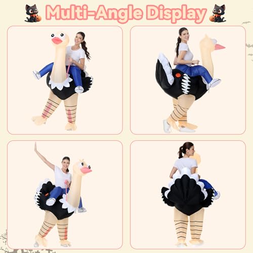 Poptrend Inflatable Ostrich Costume for Adults, Funny Halloween Blow-Up Costume for Men Women Cosplay Party Riding Animals...