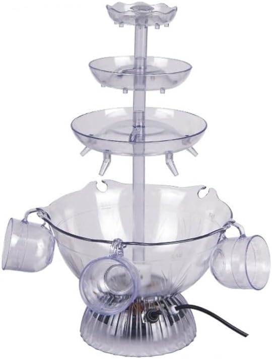 Generic 3-Tier Party Drink Fountain - 220V British Standard ABS Beverage Fountain with LED Base | Flowing Water Fall Machi...
