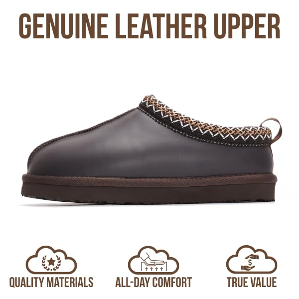 Project Cloud 100% Genuine Leather Womens Slippers with Genuine Australian Shearling Fur Lining Slippers for Women - Non-S...
