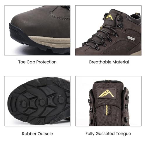 CC-Los Men's Waterproof Hiking Boots Outdoor Relaxed Fit Lightweight Size 7-13.5