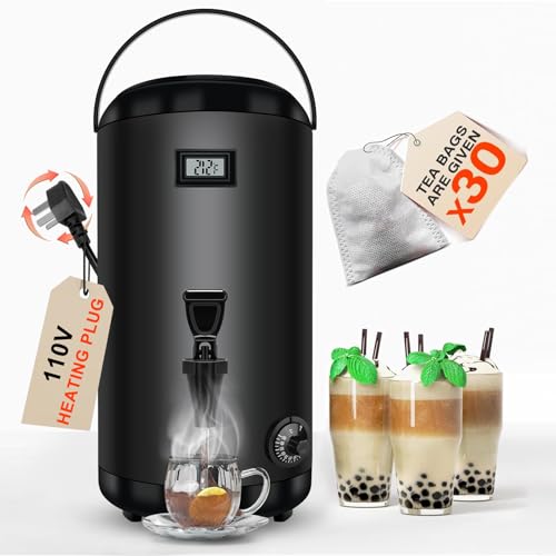 Nalison Electric Heating Insulated Beverage Dispenser-12 L/3.2 Gallon Hot Drink Beverage for Catering-Stainless Steel Hot ...